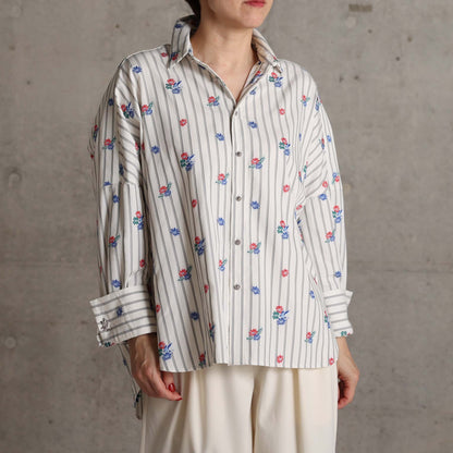 2026AW【10月下旬お届け予定】 F-SH-05「Robin stripe」Cuff links shirt【全3色】