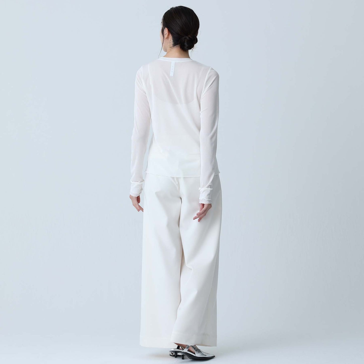 C-BL-83 Robin flower blouse WHITE