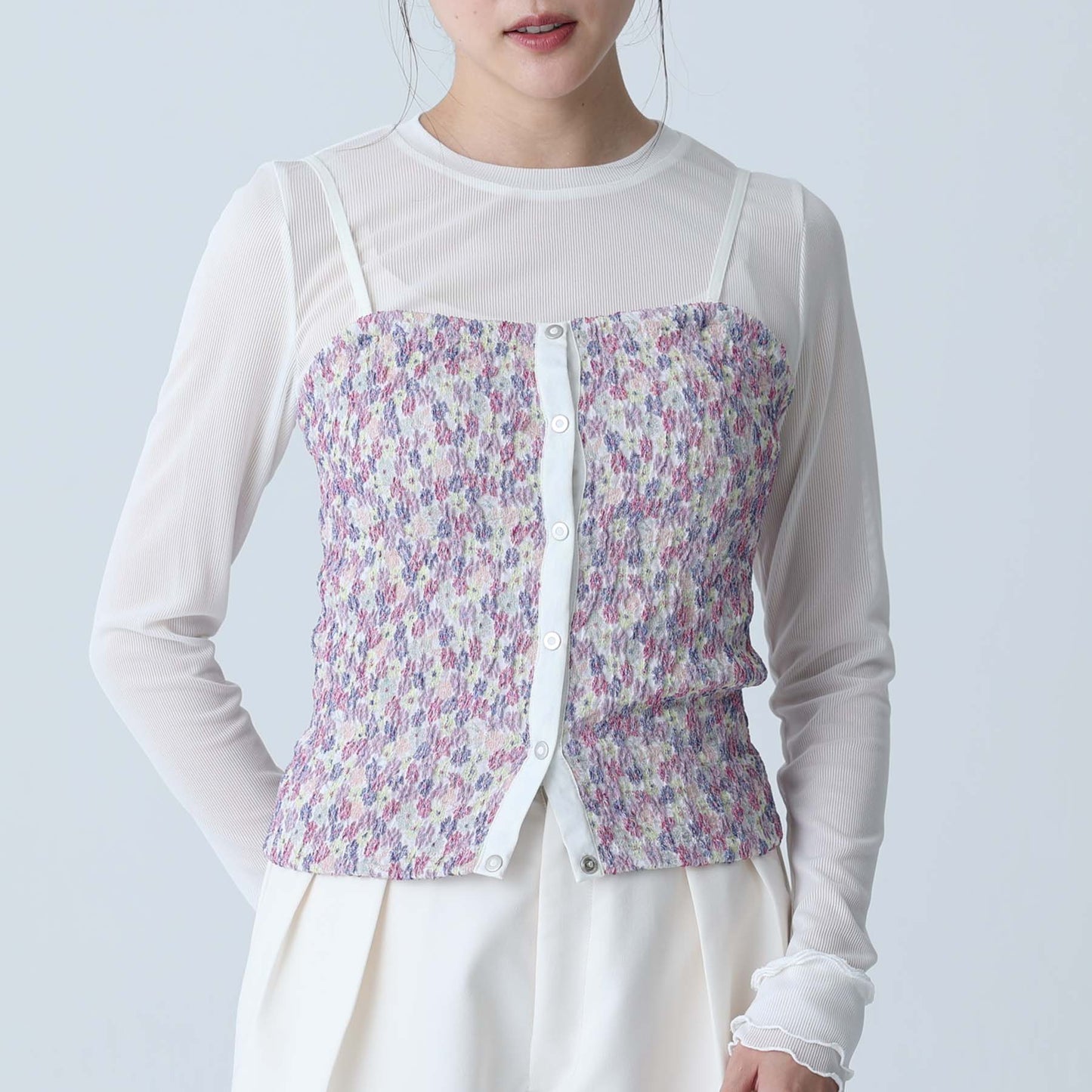 F-BL-04「Fortuna」Bustier WHITE MULTI