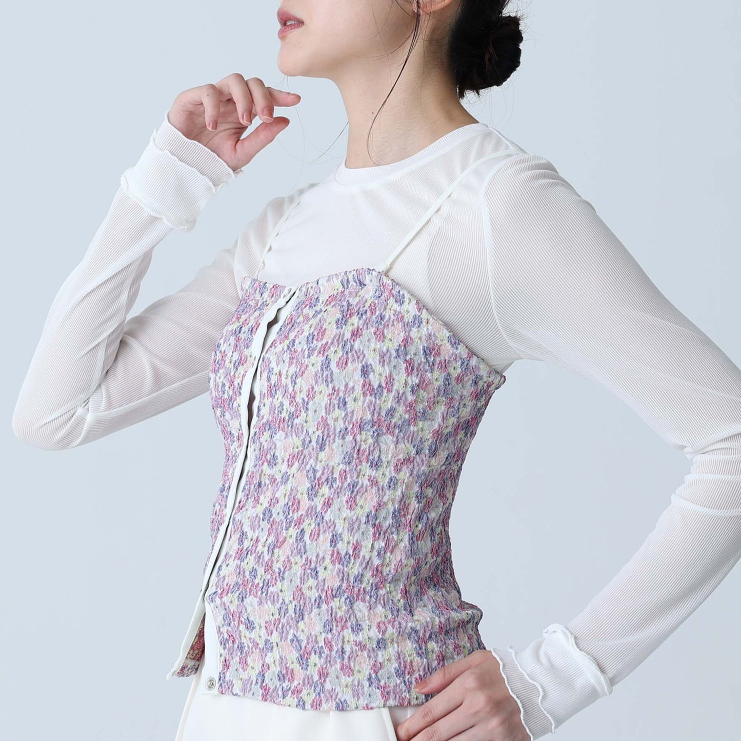 F-BL-04「Fortuna」Bustier WHITE MULTI