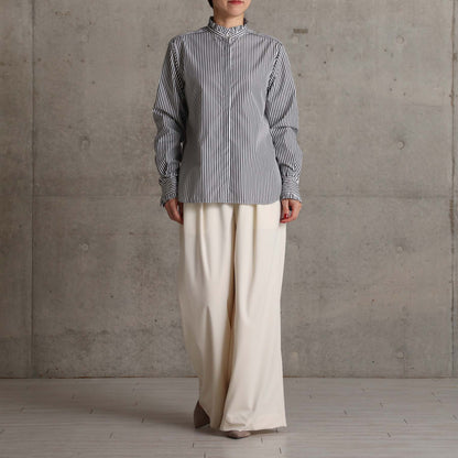 2026AW【9月上旬お届け予定】 F-SH-06「Stripe typewriter」Stand collar shirt【全3色】