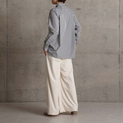 2026AW【9月上旬お届け予定】 F-SH-06「Stripe typewriter」Stand collar shirt【全3色】