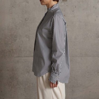 2026AW【9月上旬お届け予定】 F-SH-06「Stripe typewriter」Stand collar shirt【全3色】