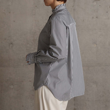 2026AW【9月上旬お届け予定】 F-SH-06「Stripe typewriter」Stand collar shirt【全3色】