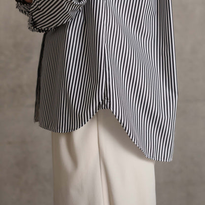 2026AW【9月上旬お届け予定】 F-SH-06「Stripe typewriter」Stand collar shirt【全3色】