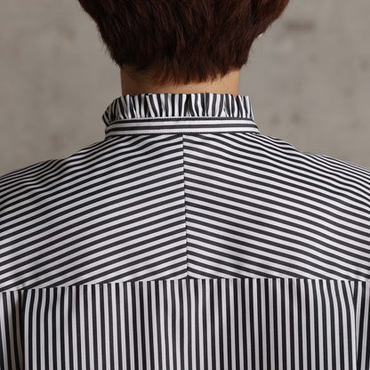 2026AW【9月上旬お届け予定】 F-SH-06「Stripe typewriter」Stand collar shirt【全3色】