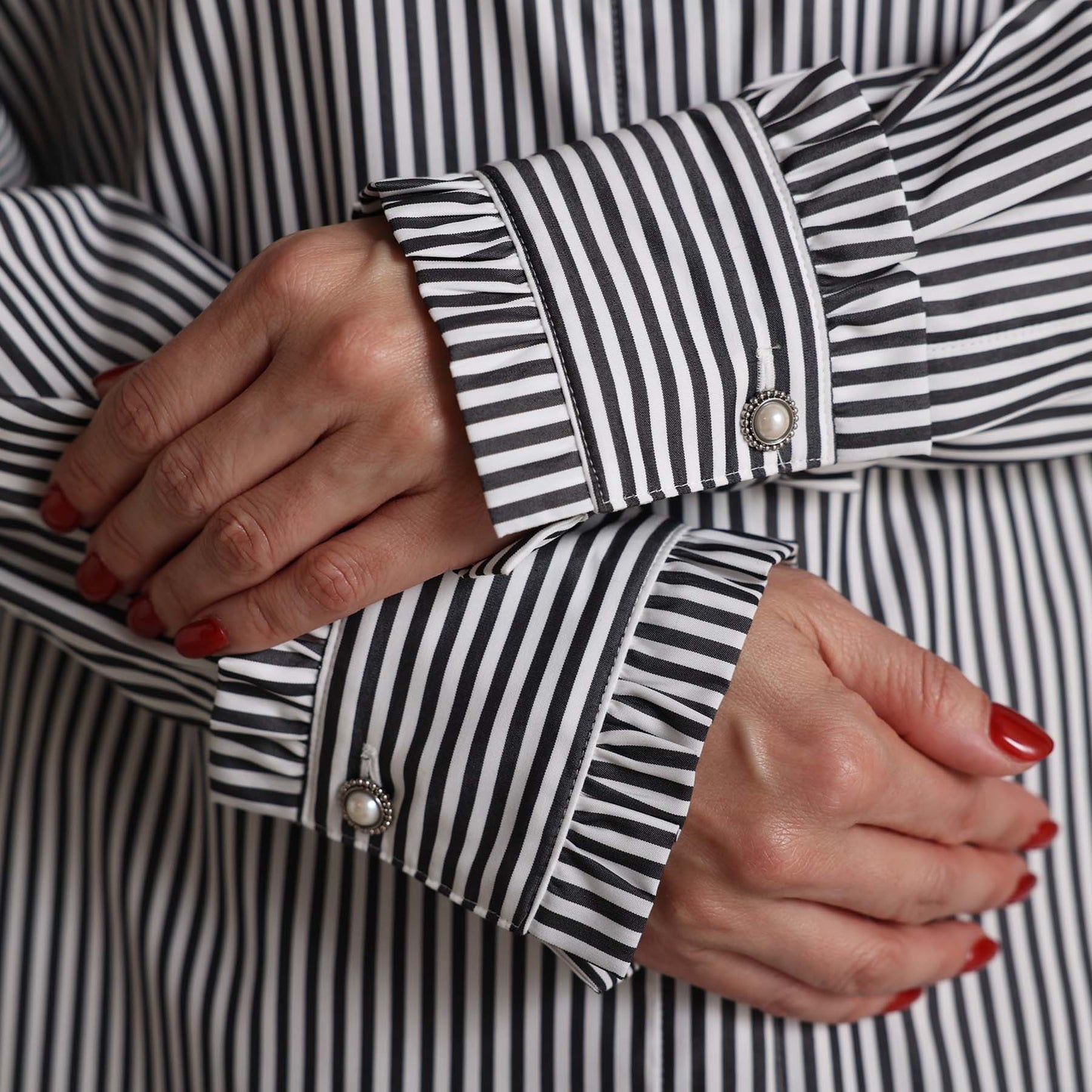 2026AW【9月上旬お届け予定】 F-SH-06「Stripe typewriter」Stand collar shirt【全3色】