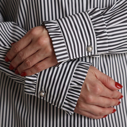 2026AW【9月上旬お届け予定】 F-SH-06「Stripe typewriter」Stand collar shirt【全3色】