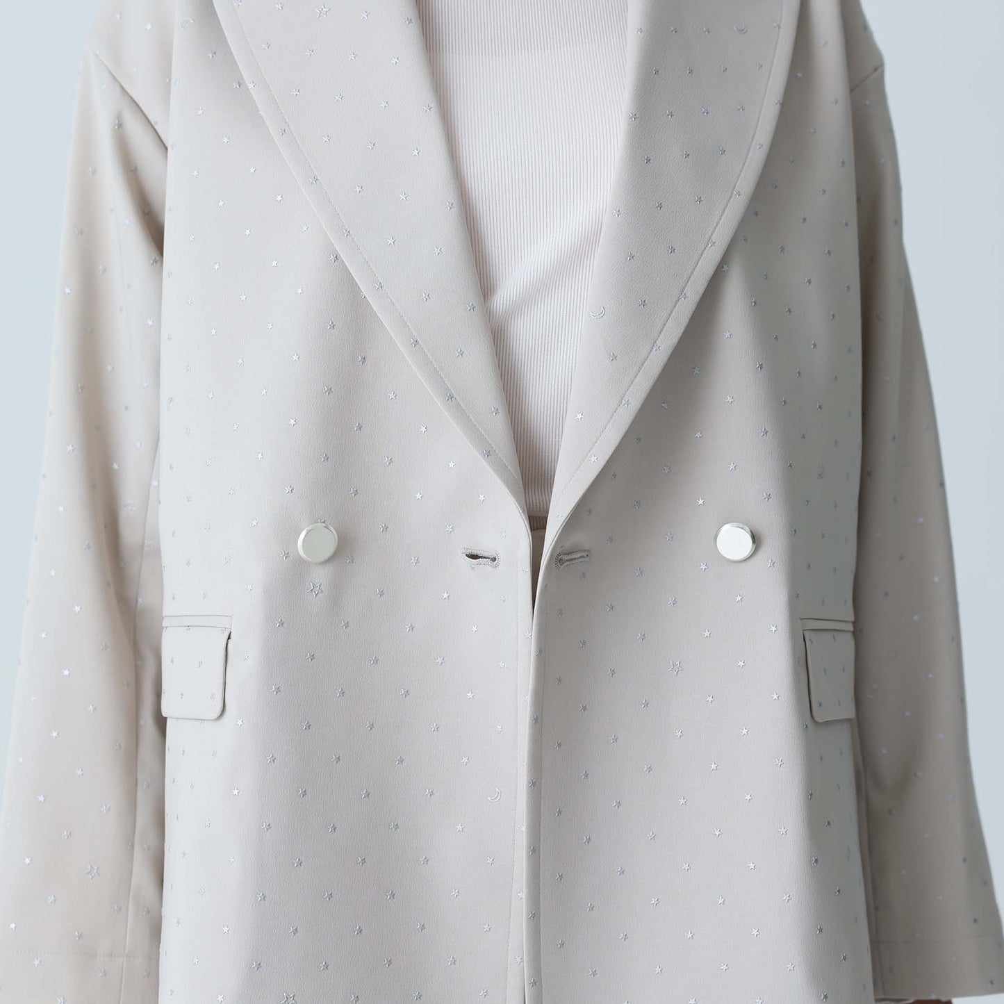 F-JK-09「Stella dot」Relax jacket ECRU×SILVER