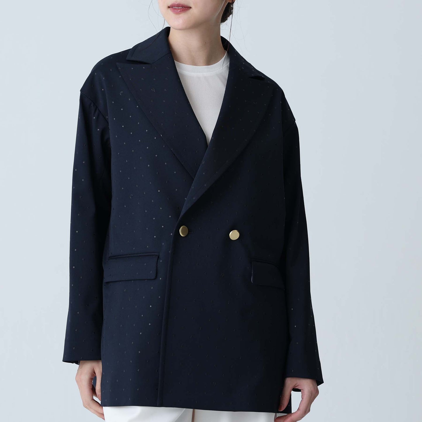 F-JK-09「Stella dot」Relax jacket NAVY×BLACK
