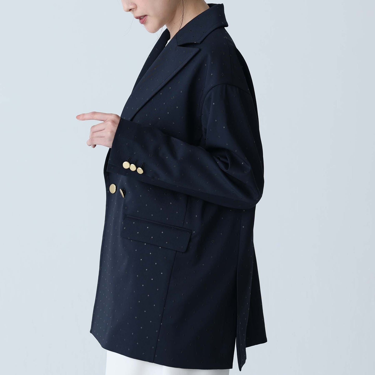 F-JK-09「Stella dot」Relax jacket NAVY×BLACK