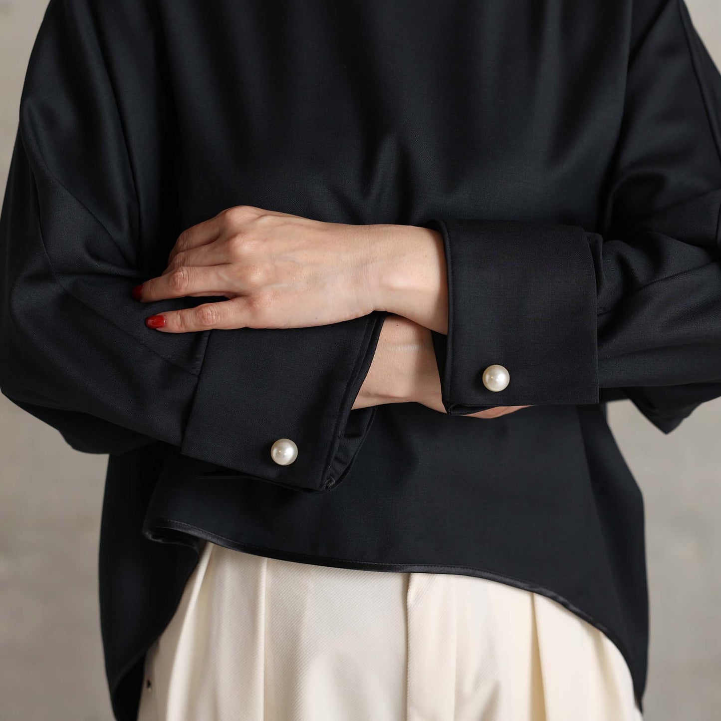 2026AW【10月下旬お届け予定】 F-BL-07「Super140’s Luxe Wool」Dolman sleeve blouse【全2色】