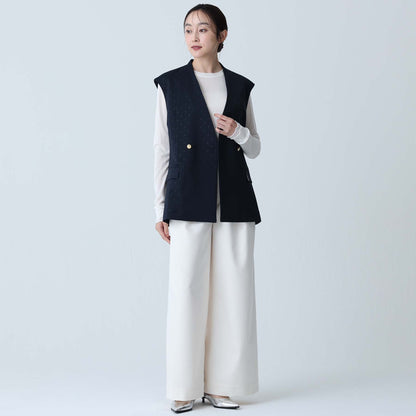 F-VT-02「Stella dot」Short gilet NAVY×BLACK