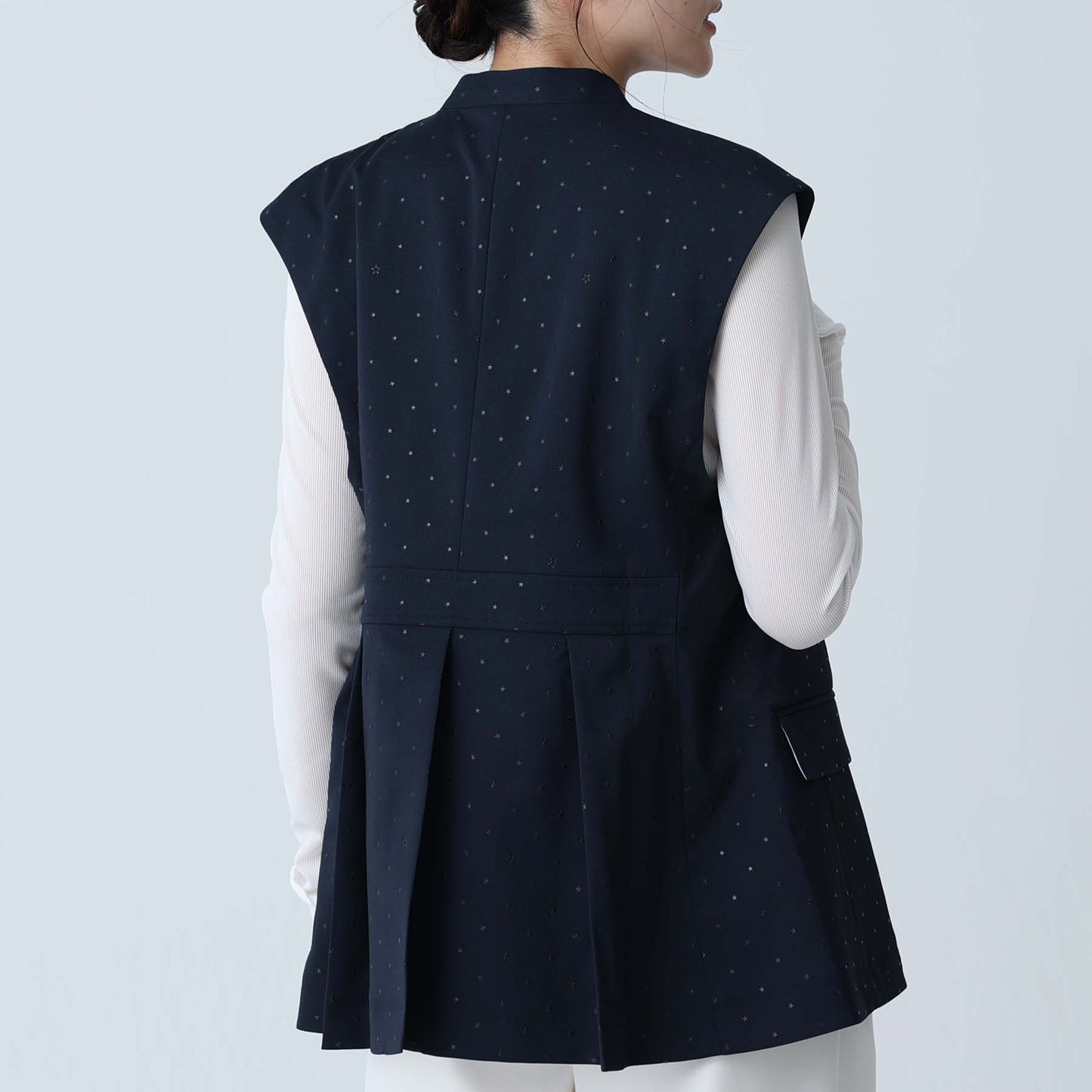F-VT-02「Stella dot」Short gilet NAVY×BLACK