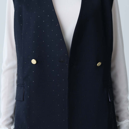 F-VT-02「Stella dot」Short gilet NAVY×BLACK