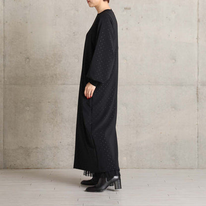 2026AW【9月下旬お届け予定】 F-SK-16「Technical knit&dot tulle」Layered Pleated Skirt【全2色】