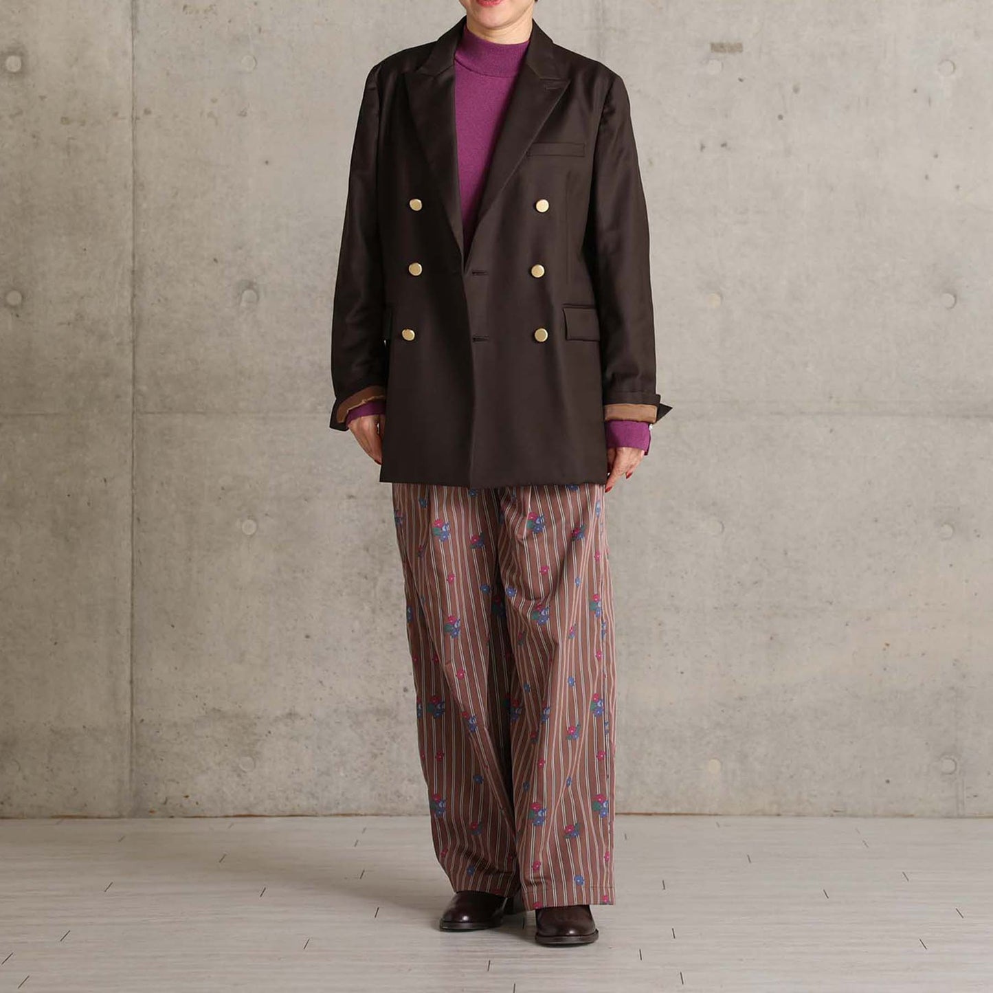 2026AW【10月下旬お届け予定】 F-PT-13「Robin stripe」Easy wide pants【全3色】