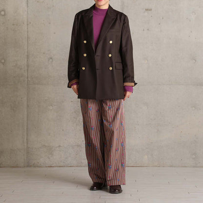 2026AW【10月下旬お届け予定】 F-PT-13「Robin stripe」Easy wide pants【全3色】