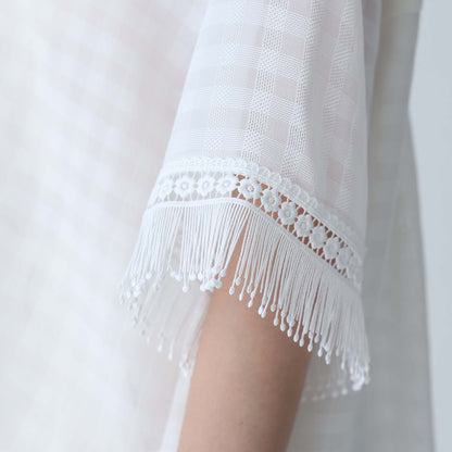 C-BL-83 Robin flower blouse WHITE