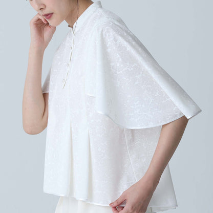 C-BL-83 Robin flower blouse WHITE