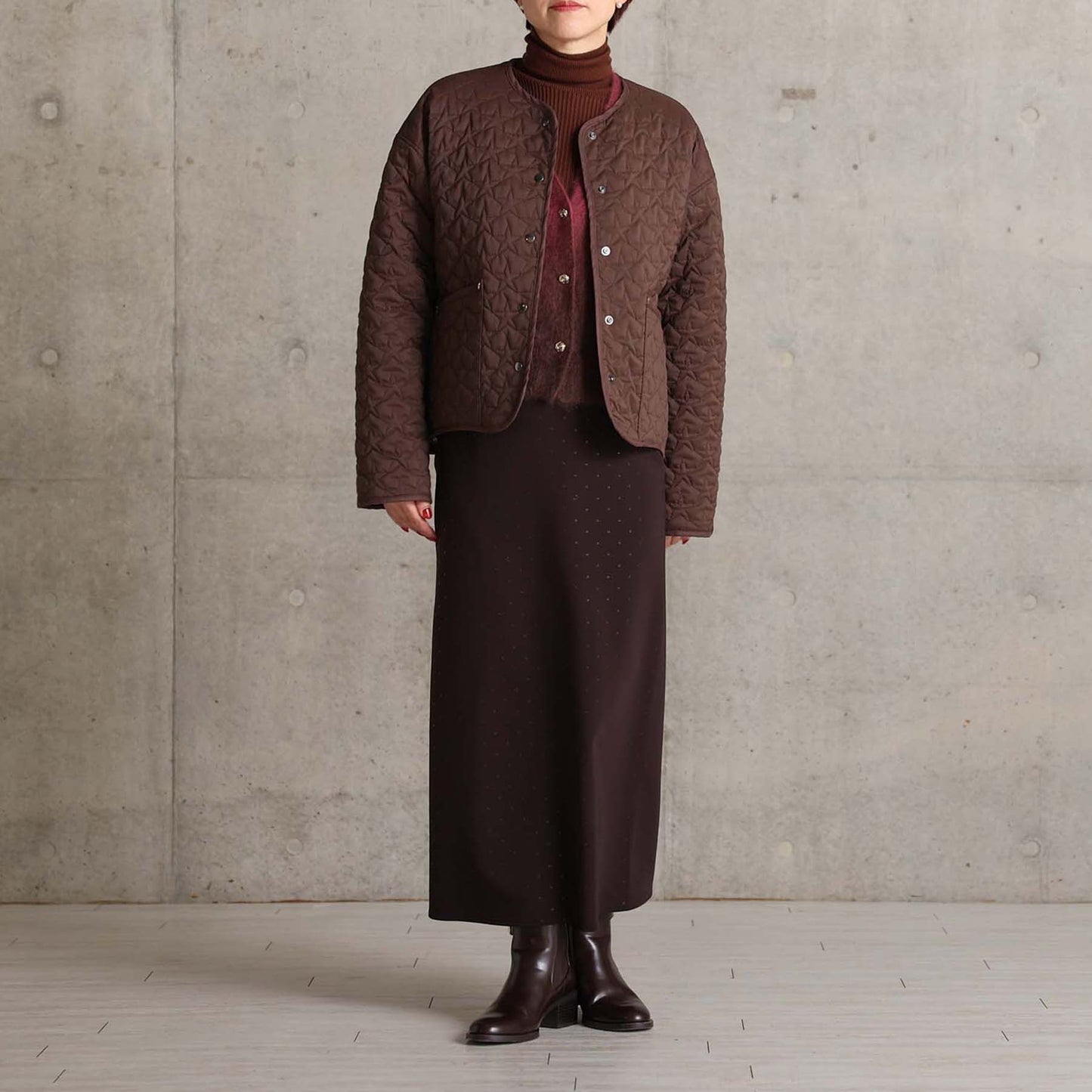 2026AW【10月下旬お届け予定】 F-SK-15「Stella dot knit」Straight skirt【全3色】