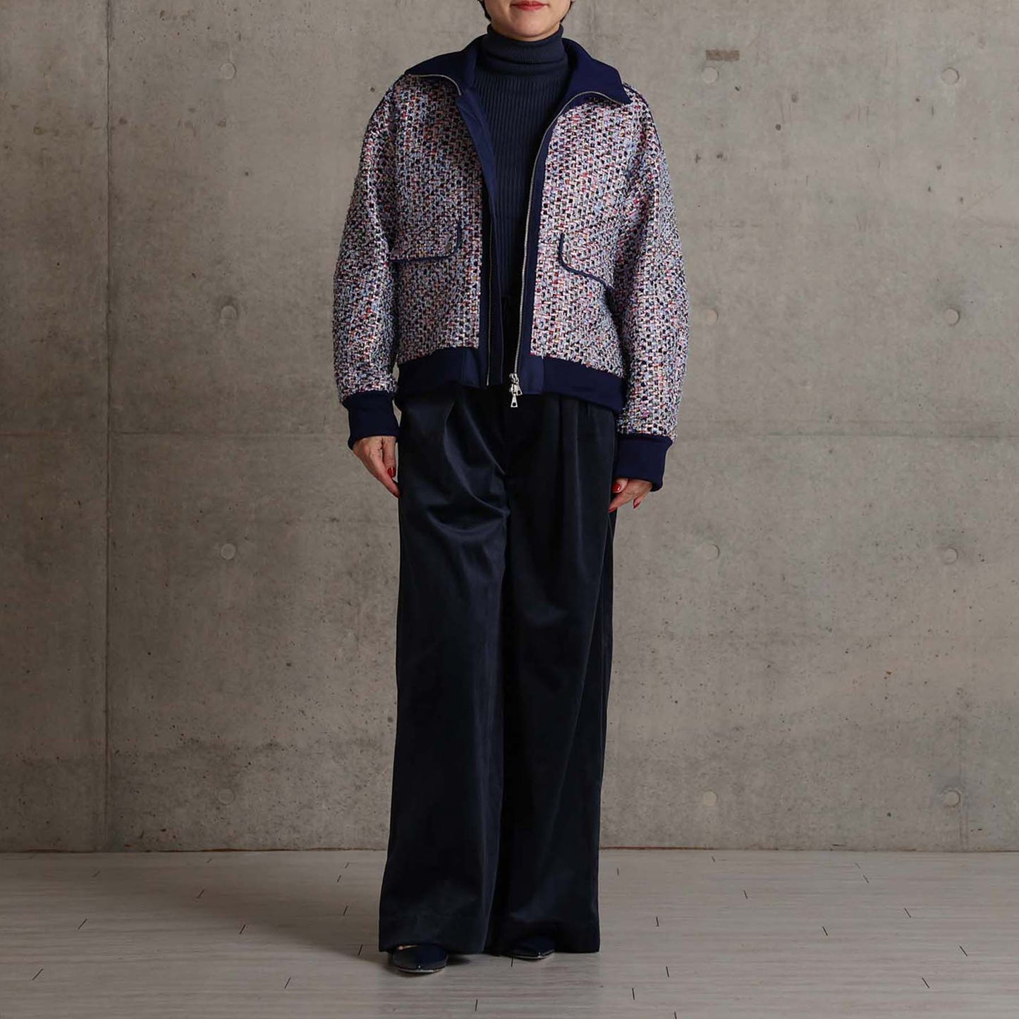 2026AW【11月中旬お届け予定】 F-PT-14「Velvet twill」Tuck wide pants【全4色】