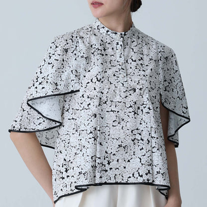 C-BL-83 Robin flower blouse WHITE