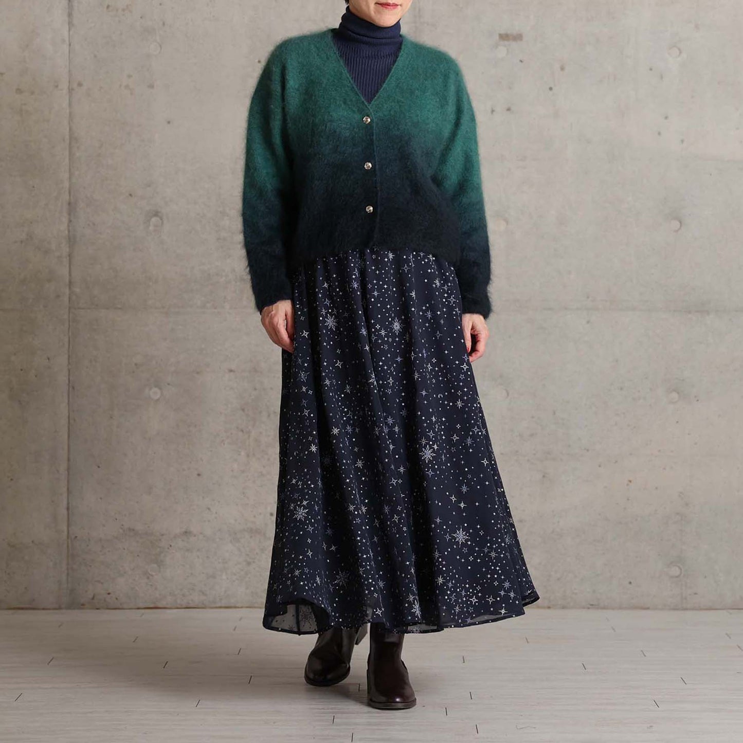2026AW【10月中旬お届け予定】 F-SK-14「Nocturne Veil」Long skirt【全2色】