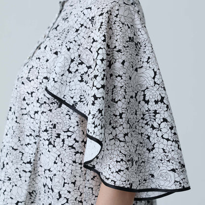 C-BL-83 Robin flower blouse WHITE