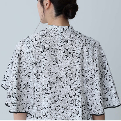 C-BL-83 Robin flower blouse WHITE