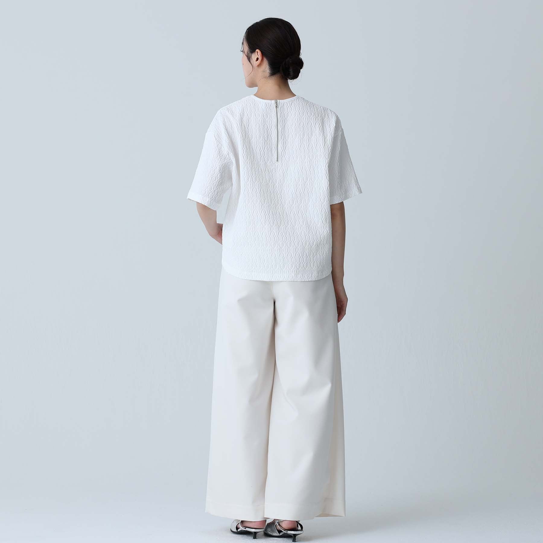F-BL-06「Jewel Tile」Tee blouse WHITE – FURUMAU