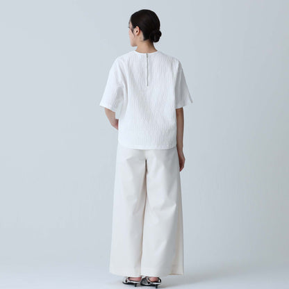 F-BL-06「Jewel Tile」Tee blouse WHITE