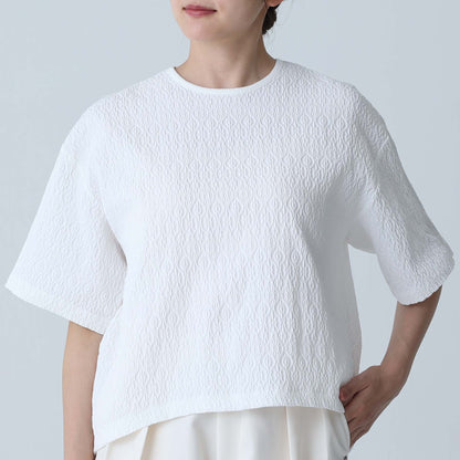 F-BL-06「Jewel Tile」Tee blouse WHITE