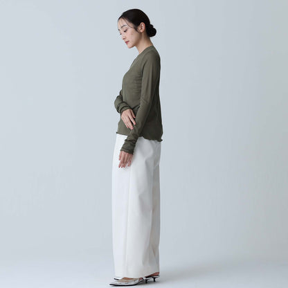 C-BL-83 Robin flower blouse WHITE