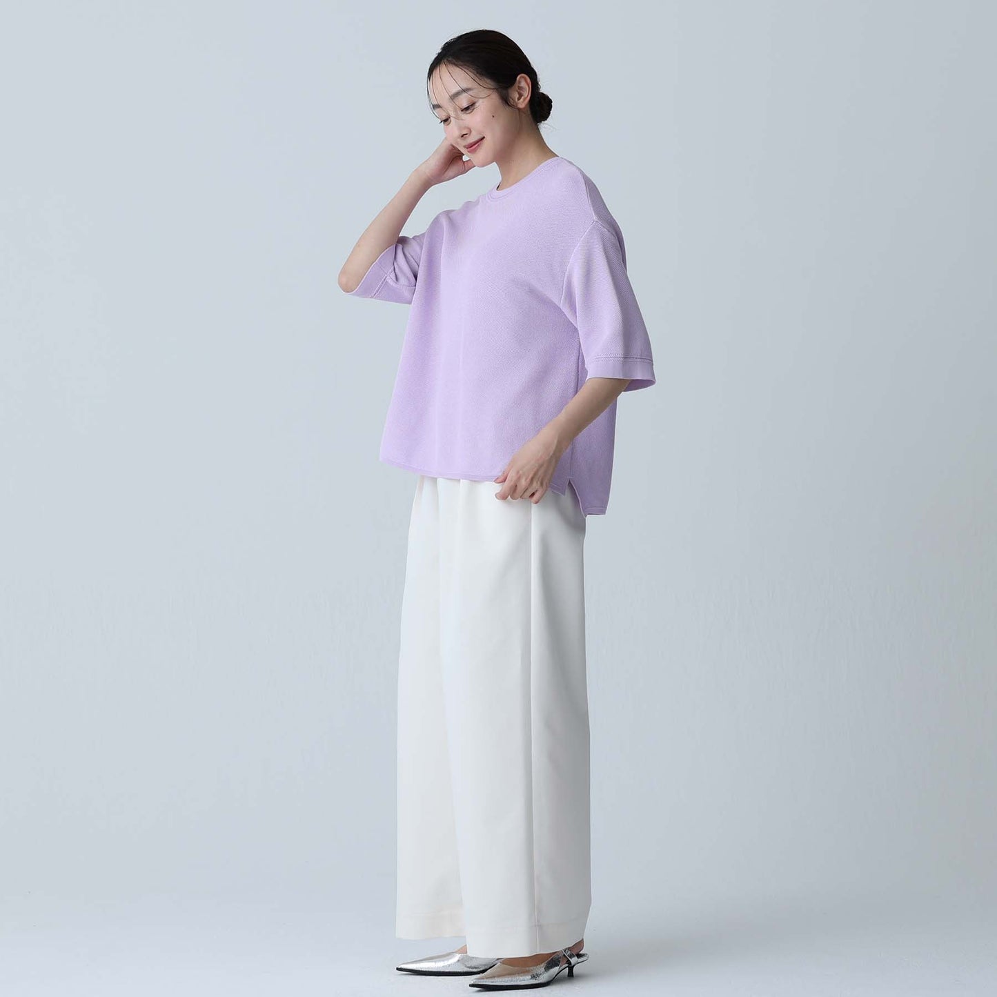 C-BL-83 Robin flower blouse WHITE