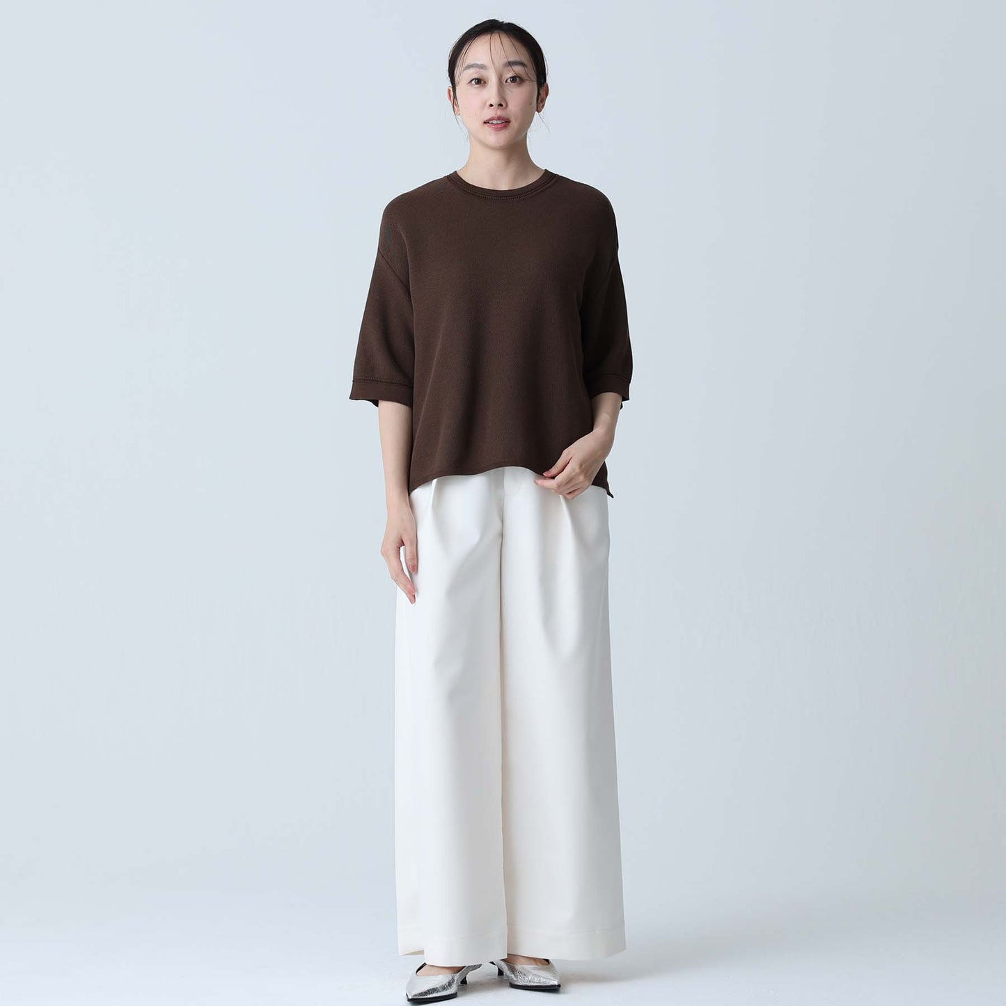 C-BL-83 Robin flower blouse WHITE