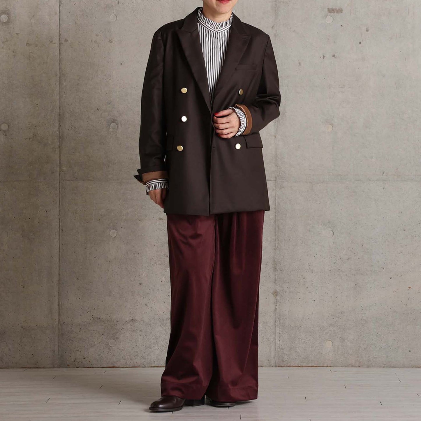 2026AW【11月中旬お届け予定】 F-PT-14「Velvet twill」Tuck wide pants【全4色】