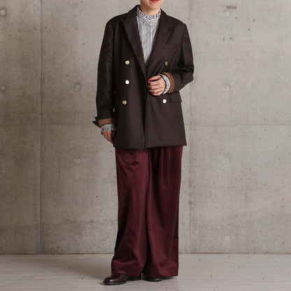 2026AW【11月中旬お届け予定】 F-PT-14「Velvet twill」Tuck wide pants【全4色】