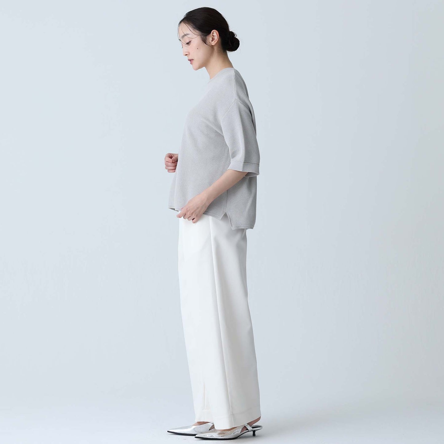 C-BL-83 Robin flower blouse WHITE