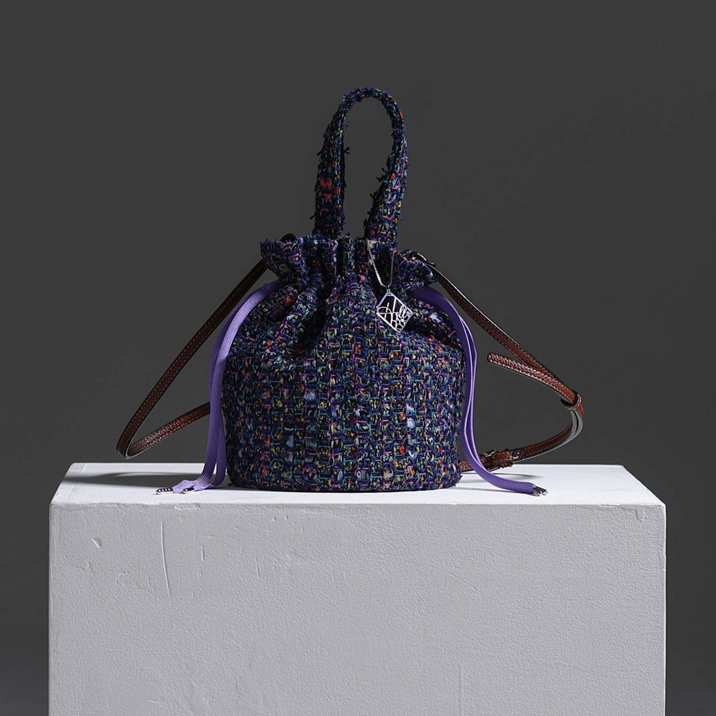 9月上旬～中旬お届け予定F-BG-51「Wreath tweed」Lien bucket 【全2色】