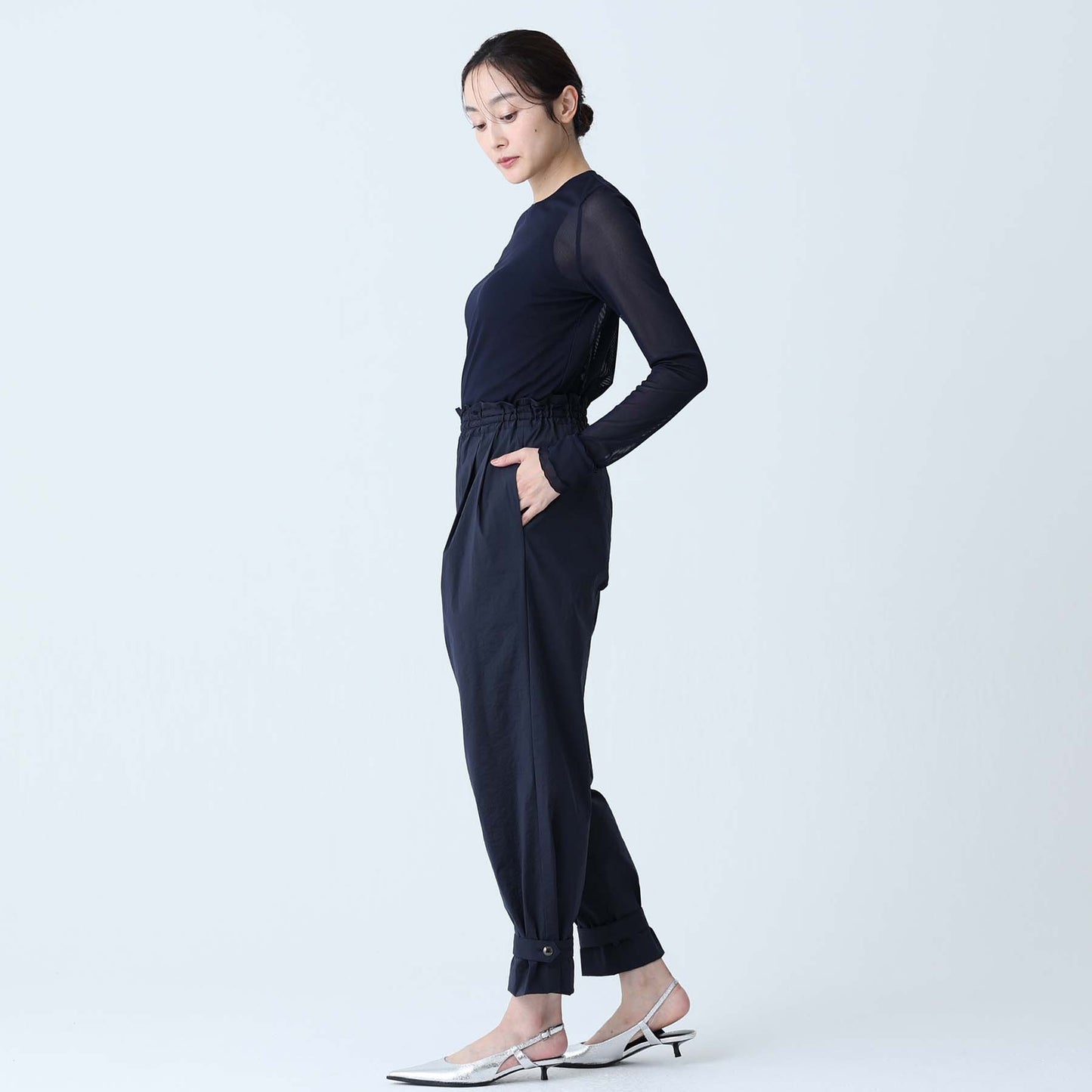 F-PT-07「Éclat Stretch」2way pants BLACK