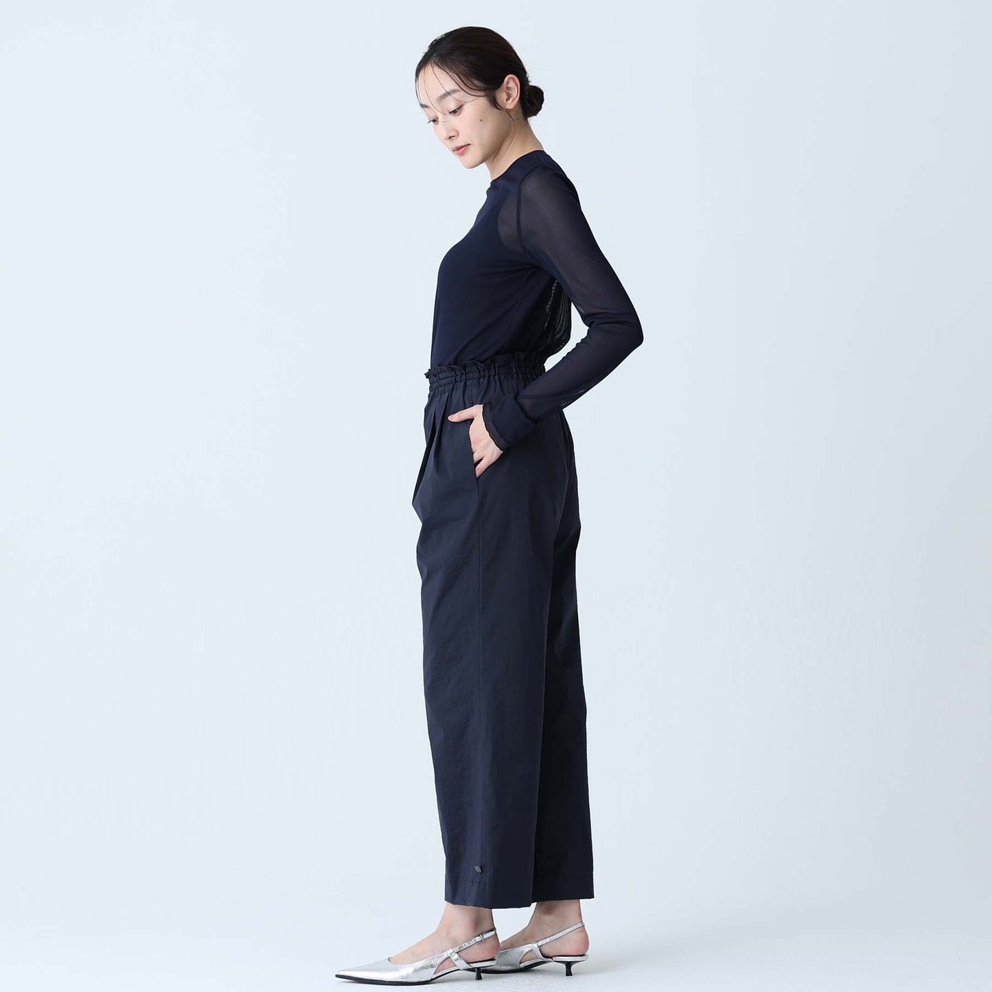 F-PT-07「Éclat Stretch」2way pants BLACK