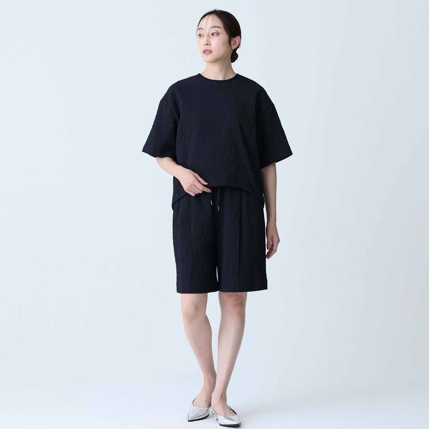 F-BL-06「Jewel Tile」Tee blouse NAVY