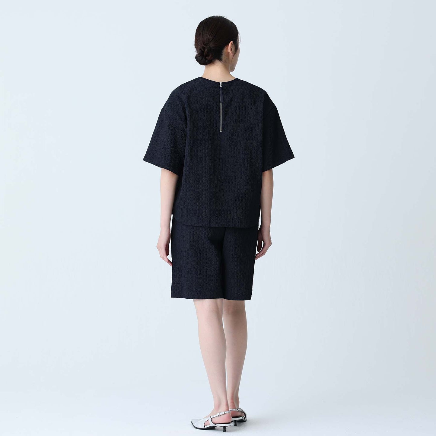 F-BL-06「Jewel Tile」Tee blouse NAVY