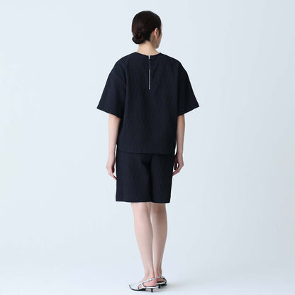 F-BL-06「Jewel Tile」Tee blouse NAVY