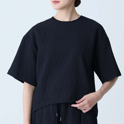F-BL-06「Jewel Tile」Tee blouse NAVY