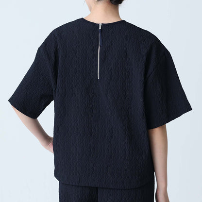 F-BL-06「Jewel Tile」Tee blouse NAVY