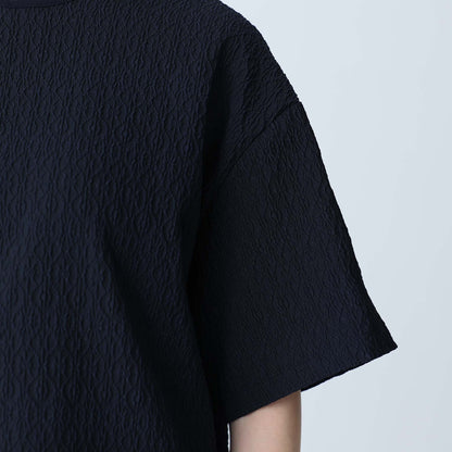 F-BL-06「Jewel Tile」Tee blouse NAVY