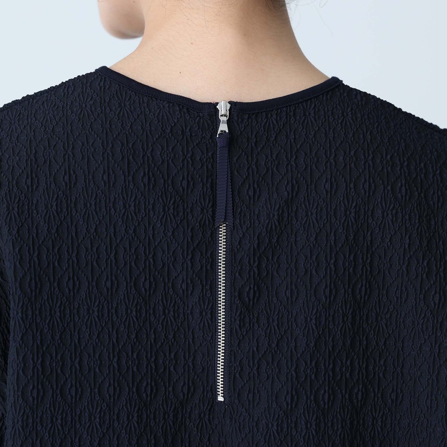 F-BL-06「Jewel Tile」Tee blouse NAVY