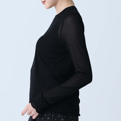 C-BL-83 Robin flower blouse WHITE